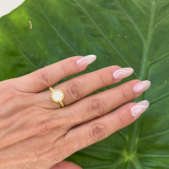 14k Gold Plated Solitaire Engagement Ring - Picture 4 of 10